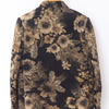 Golden Flower Printed  Velvet Bandgala Blazer  Set